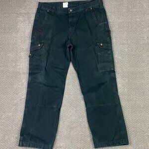 Carhartt Ripstop Cargo Work Pants Men's 40 x 32 Black Double Knee Canvas Duck